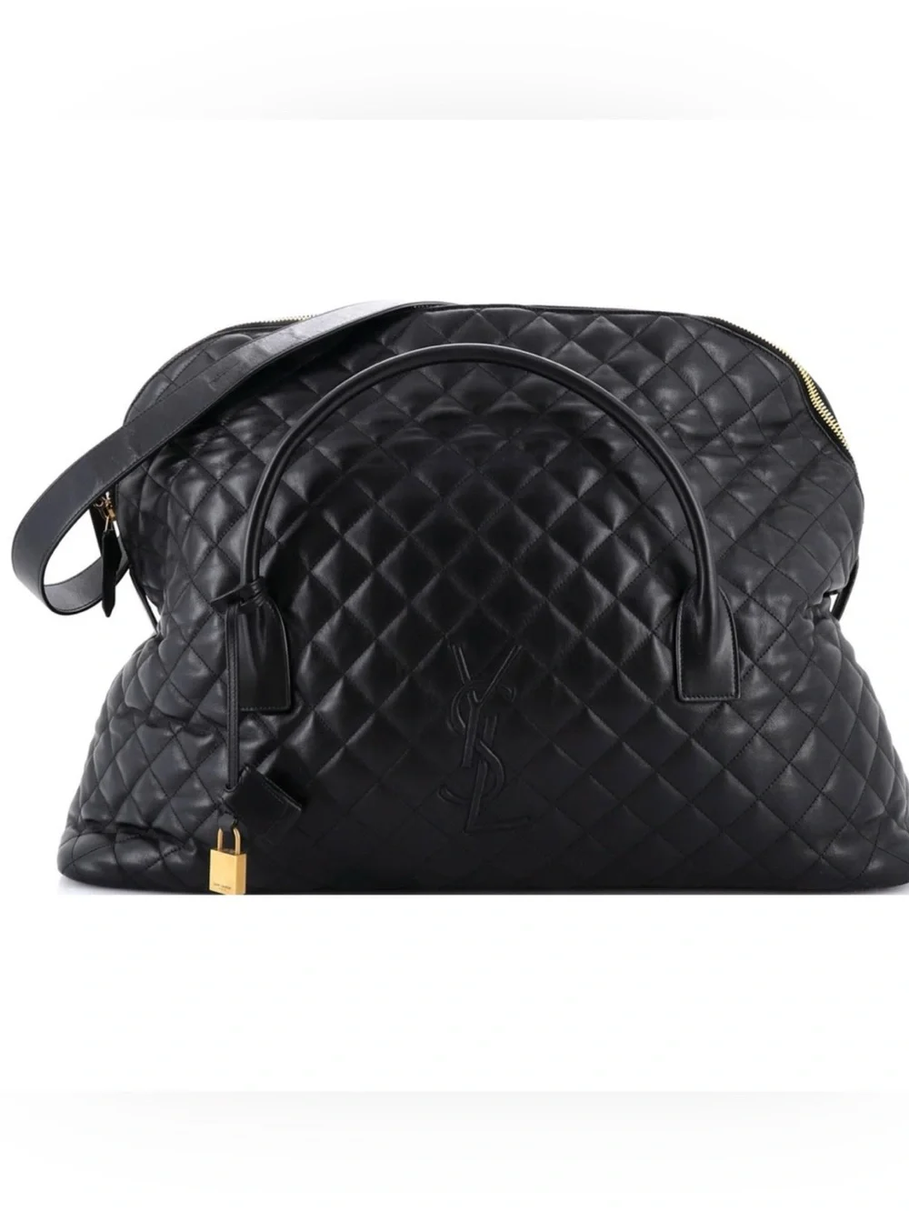 Saint Laurent YSL monogram ES giant Black Quilted Leather travel bag made Italy